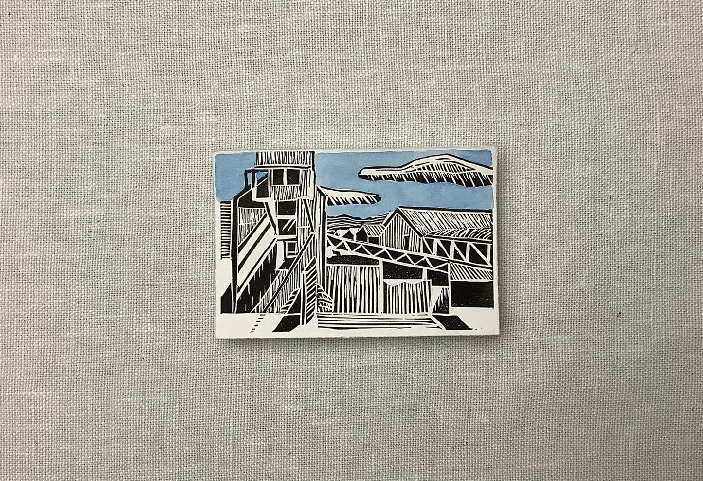 Lino Print - The Old Canberra Brickworks